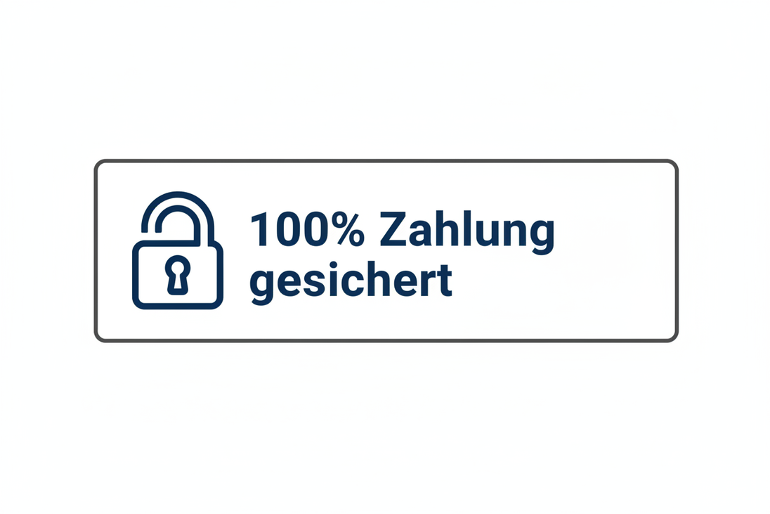can you create me a image for a product i have on shopify i want to add a image beside the product to  say 100% payment secured. .. it should be in german  what would oyu suggest howe to  create? design minimalist with german audience in mind